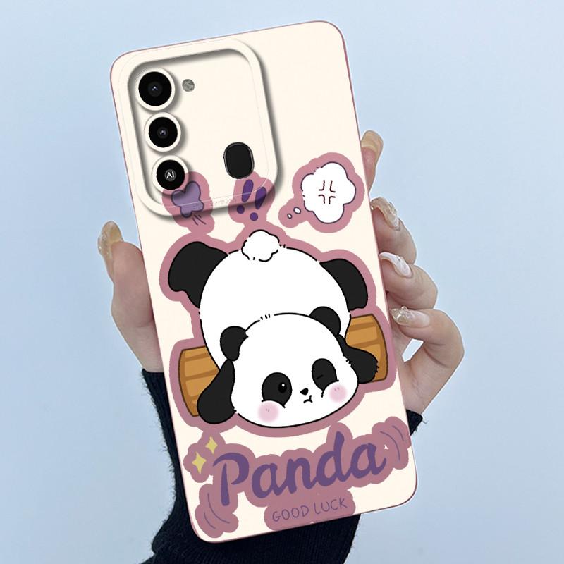 For Tecno Spark 8C Phone Case KG5k KG5j Cute Panda Girls Cats Liquid Silicone Back Cover For Tecno Spark Go 2022 Spark8C Funda