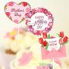 36pcs Pink Happy Mother's Day Cake Toppers Mothers Day Gift Decor  Dessert Decor Supplies