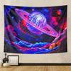 1PC Galaxy Space Black Light tapestry, Cool Planet Night Sky UV Reactive Fluorescent tapestry, Cosmic Mountain tapestry