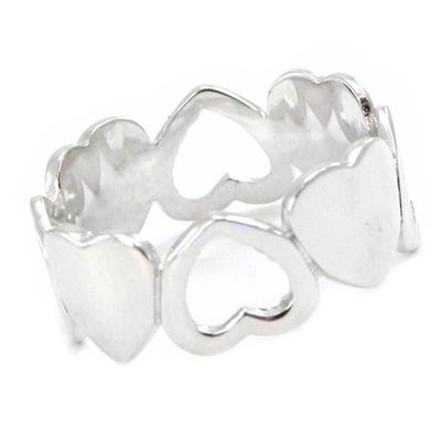 Silberring 'Love' Silber (rhodiniert) - 6 mm