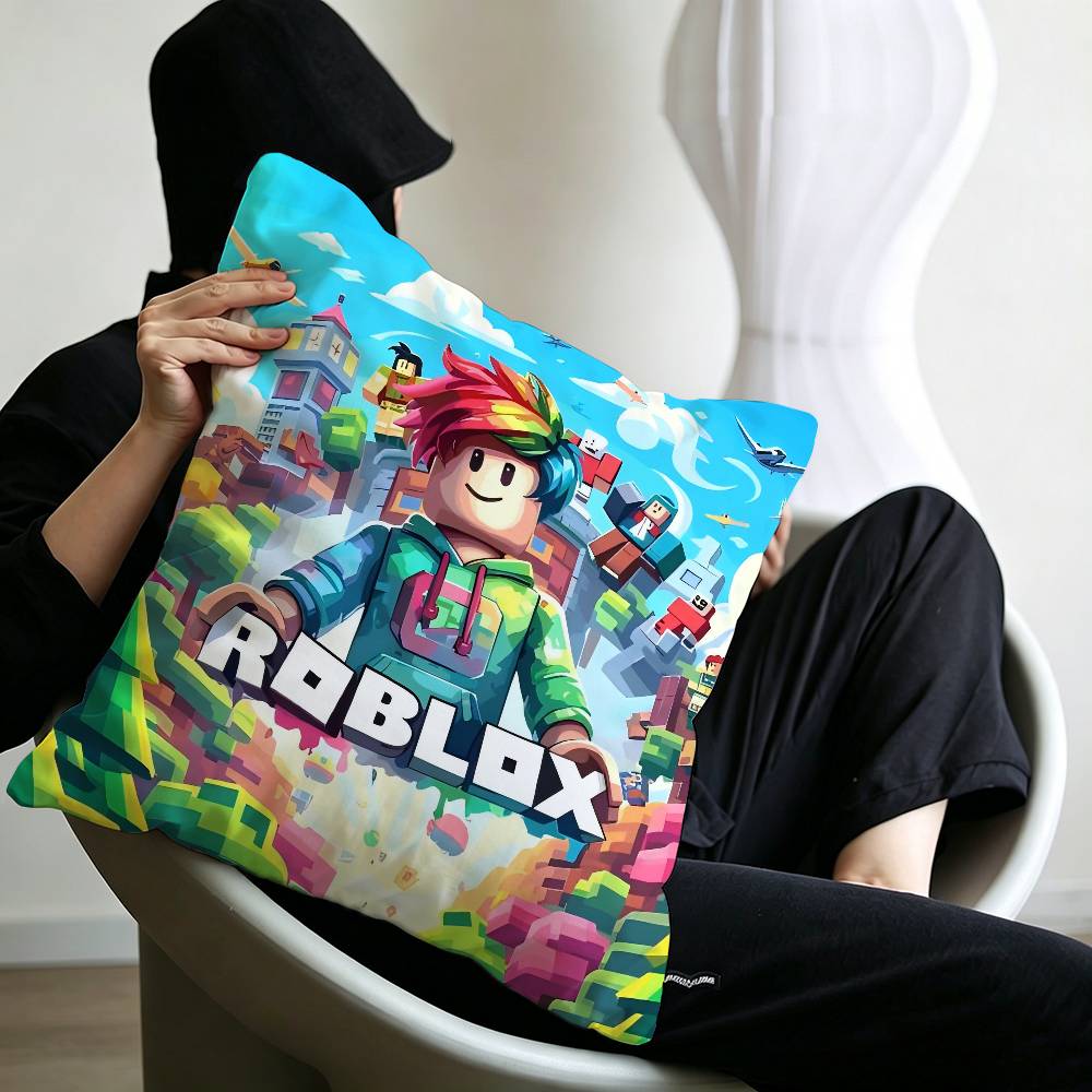 Hot Game R-Robloxs-X Cool Pillow Covers Cartoon Sofa Decorative Home Double-sided Printing Short Plush Cute Cushion Cover