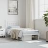 Vidaxl Metal Bed Frame with Headboard, White, 80X200 Cm