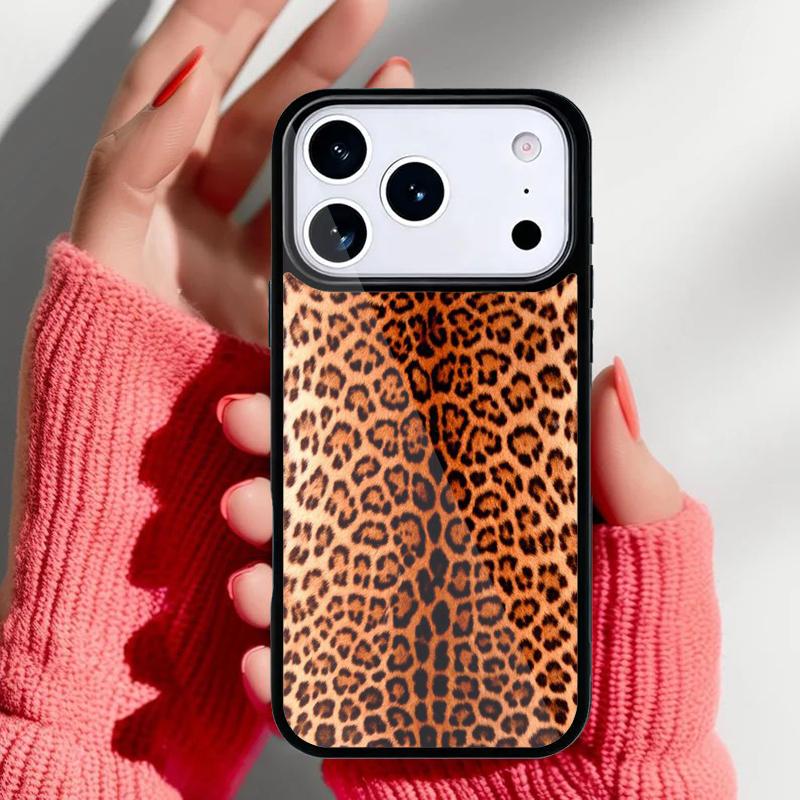 Fashion Leopard Phone Case for iPhone 17 16 15 14 13 Pro Max Back Cover for 12 11 Pro Coque