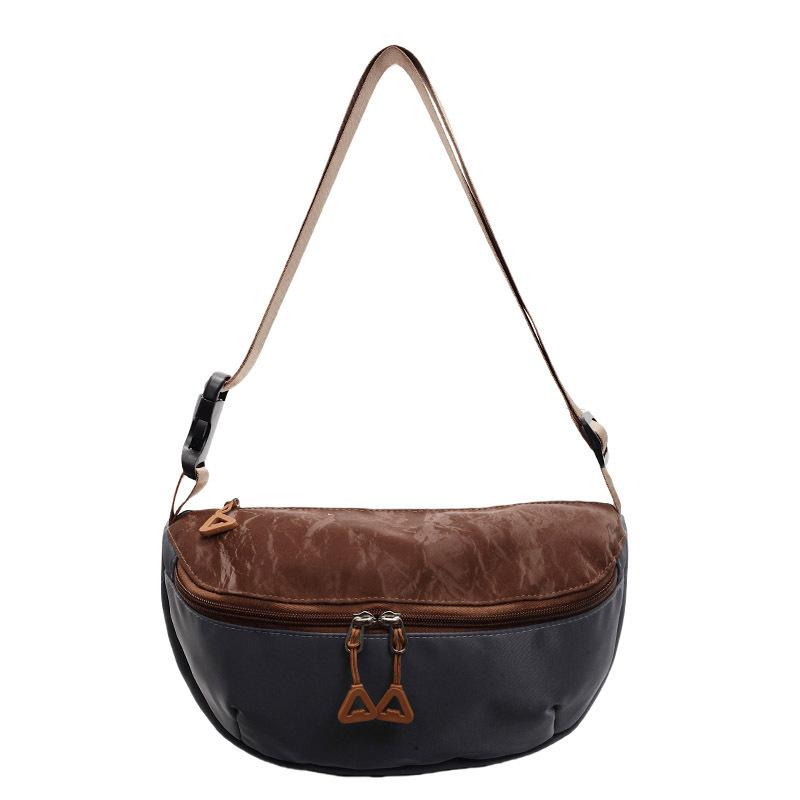 

Модная и универсальная контрастная сумка кроссбоди для женщин, повседневная спортивная нагрудная сумка для улицы, большая вместимость, корейская версия, сумка через плечо one size fits all серый