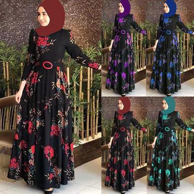 Spring 2025 Middle East Mid-Waist Four-Color Stretch Printed Long Skirt Dress