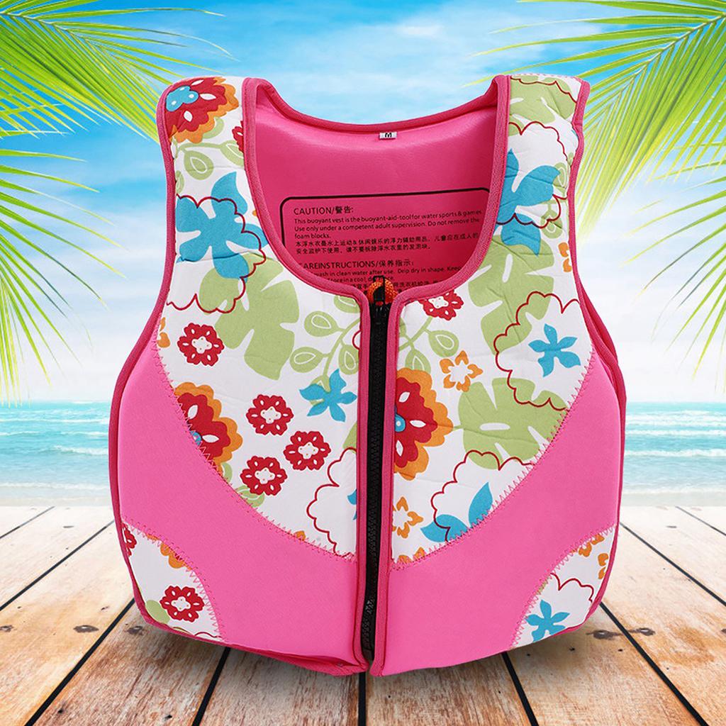 Neoprene Portable Children Safety Life Jacket Vest Floating Accessory for Kid Wearingpink