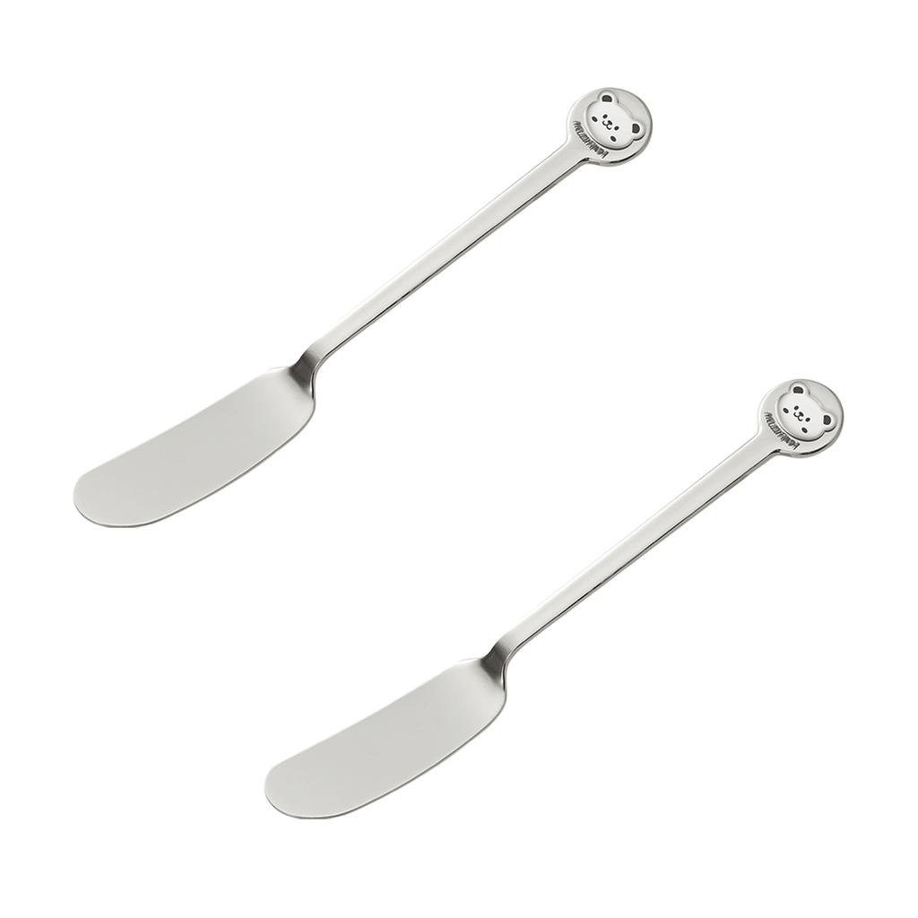 1/2pcs Cute 316 Stainless Steel Butter Knife Bread Jam Cream Spatula Long Handle Cheese Butter Spreader Kitchen Utensil