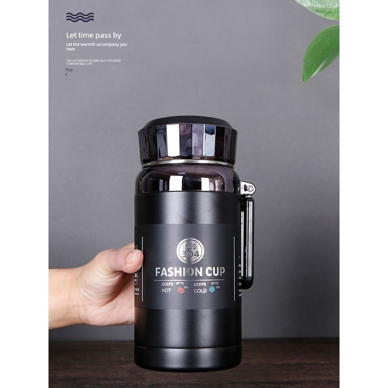 Large Capacity Vacuum Cup 304 Stainless Steel Car Travel Outdoor Short Thick Thermos Cup Men and Women Tea Cup