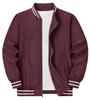 KEFITEVD Autumn Lightweight Stadium Solid Bomber Outdoor Wine Size 3XL Men's Outerwear, Jacket, Red, Color, Jumper, Hiking, Golf, Jacket, Jacket,