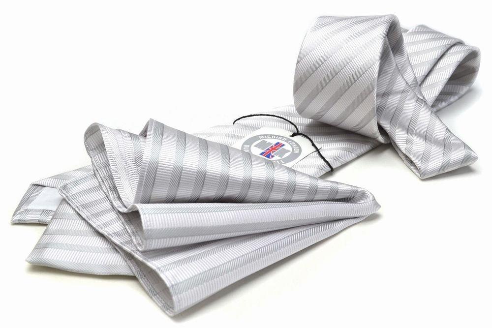 [MICHIKO LONDON] Formal Necktie and Pocket Square 2-Piece Set, 100% Silk, Made in Japan, M-CPN-176