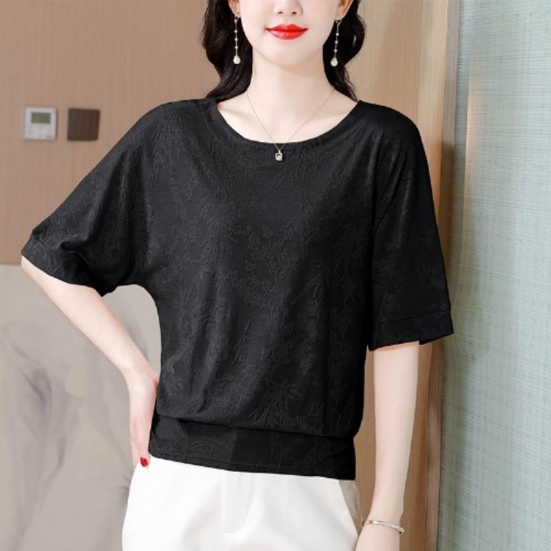 Summer New Style Women's Short-sleeved T-shirt Women's Tops, Middle-aged Mother's Outfit, Fashionable Shirt