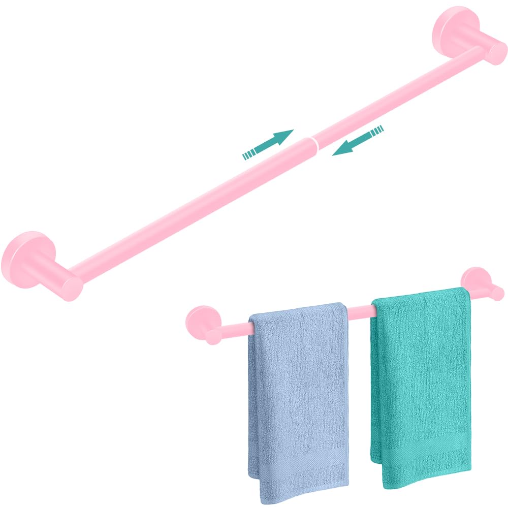 MGahyi Adjustable Stainless Steel Towel Racks for Bathroom 13.18-24In | Rustproof Single Towel Bar Wall Mounted, Sturdy & Space-Saving