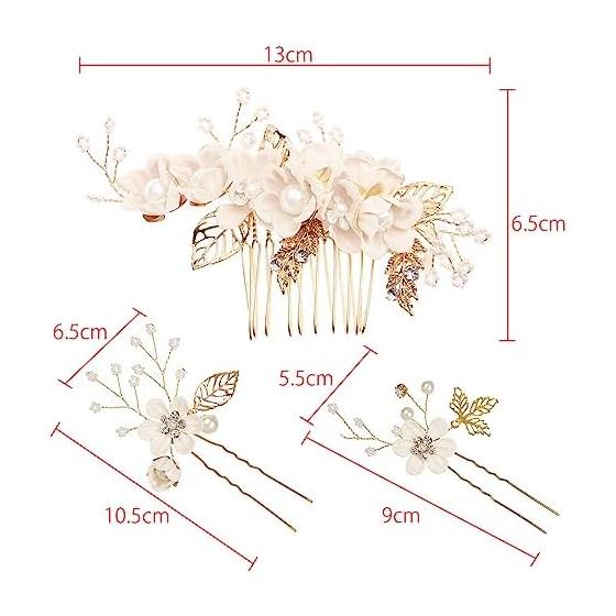 3-Piece Set Pearl Flower Hair Pins & Kanzashi Hair Accessories for Women - Elegant Handmade Designs for Formal Occasions, Kimono, and Everyday Wear