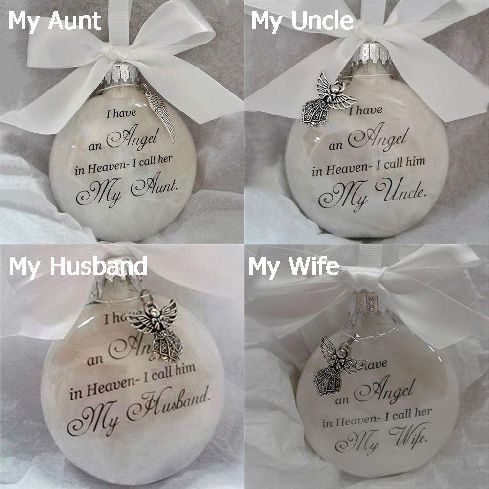 An Angel In Heaven Christmas Tree Hanging Ornaments Family Pendant Memorial Ornament Feather Ball