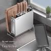 Multifunctional 304 Stainless Steel Kitchen Knife & Cutting Board Holder