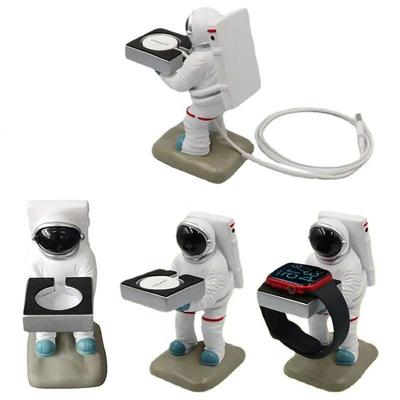 Masaüstü Dekorasyonu Astronot Uzay Adamı Kablosuz Şarjlı Saat Standı Huawei Watch Apple Watch için Uygun