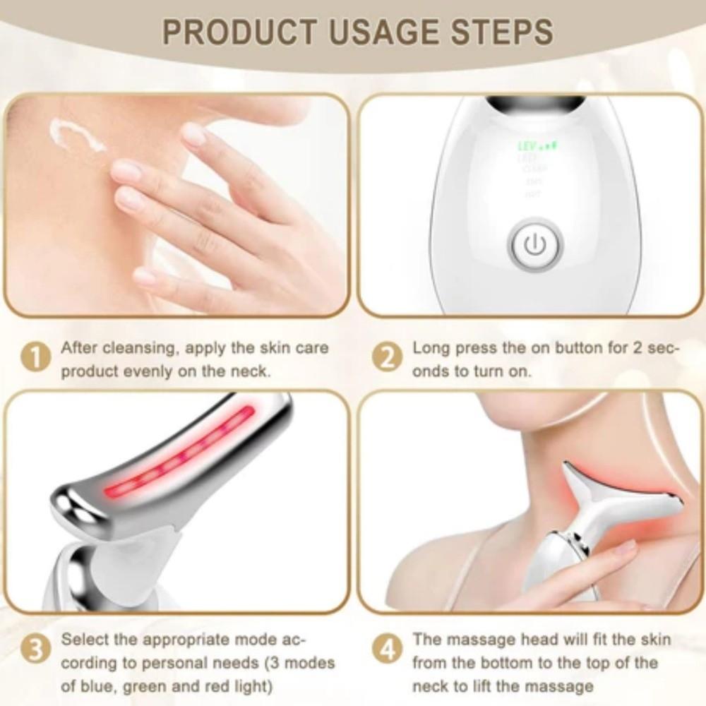 Electric Neck Care Massager Tool 3 Color Light Skin Care Tool  Fade Neck Wrinkles