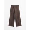 Masimodutti Wool Blend Contrast Drawstring Pants
