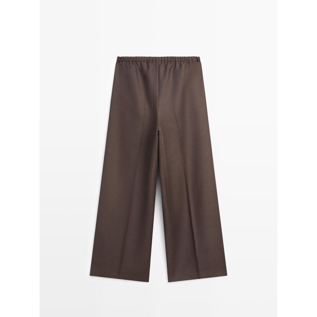 Masimodutti Wool Blend Contrast Drawstring Pants