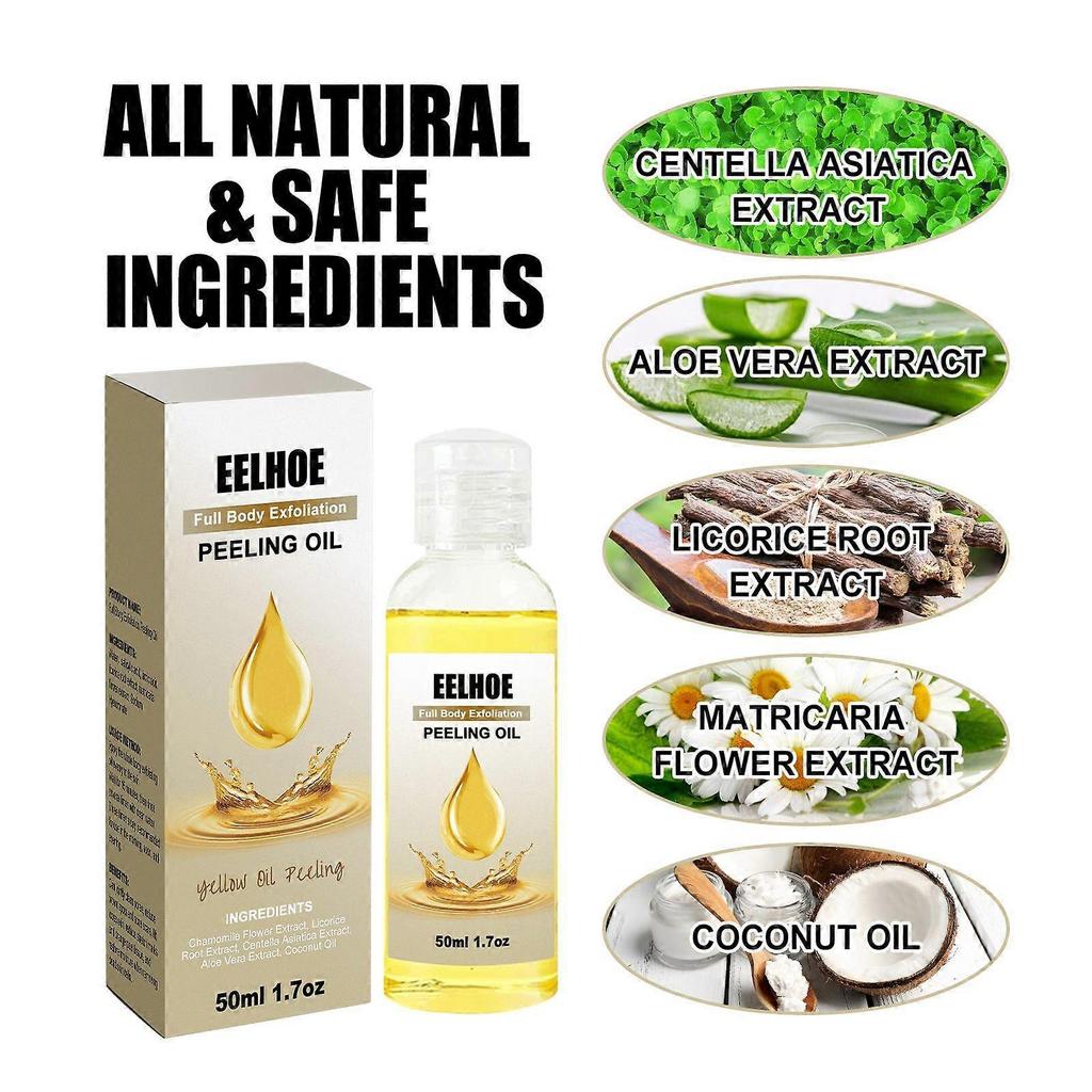 Eelhoe Exfoliating Yellow Skin Oil Is A Delicate And Brightening Body Cleansing, Exfoliating, Hydrating And Nourishing Beauty Oil