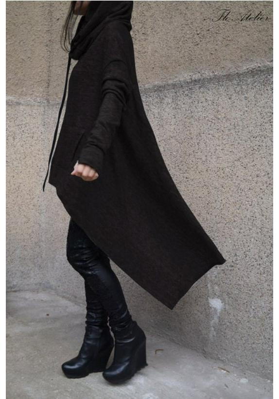 2018 Autumn/Winter European American Solid Color Long Hooded Sweatshirt