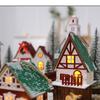 Led Ahşap Noel Evi Mini Noel Kar Evleri Ahşap Kış Köyü Bina Figürinleri Masa Süsleri Tatil Partisi Dekoru