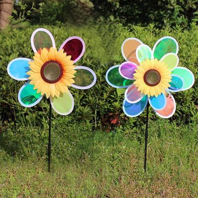 Dazzling Double-Layer Sunflower Windmill: Colorful Outdoor Toy & Decoration