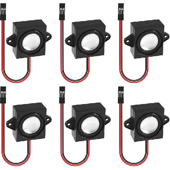 6pcs 3 Watt 8 Ohm Mini Speaker 8ohm 3w Loudspeaker Full-Range Cavity Micro Speakers with Separating Interface 3.3V 5V for Small Electronic Projects