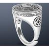 Adjustable Vintage Ring Men Women Copper Plated Wide Finger Band With Nine Syllables Mantra Design