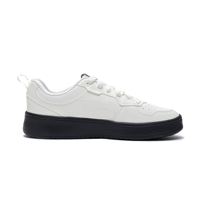 Li Ning Chuyun Retro Minimalist Casual Non-Slip Lightweight Breathable Low-Top Skate Shoes Women sneaker Off-White Black AGCV190-4