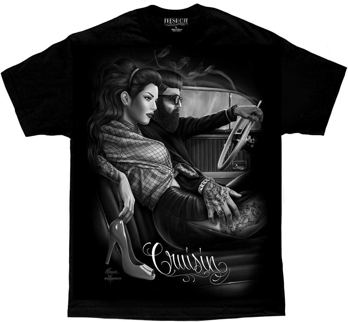 Men s David Gonzales Art Cruisin T-Shirt Black 4XL S