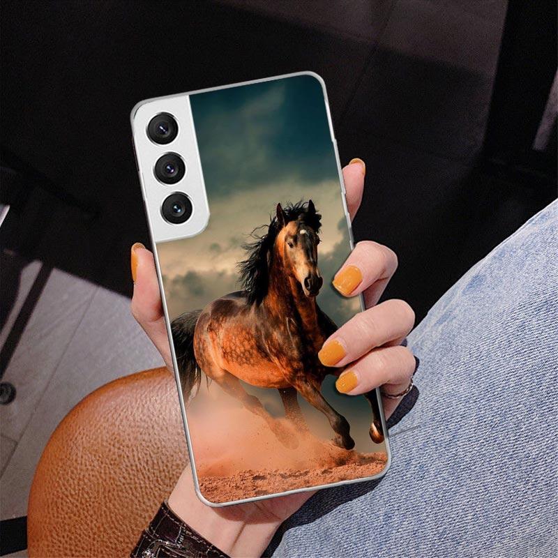 Horse Great Beauty Galloping Phone Case For Samsung Galaxy S24 S25 Edge S26 Ultra S23 S22 S21 Plus S20 FE + Personalized Print C