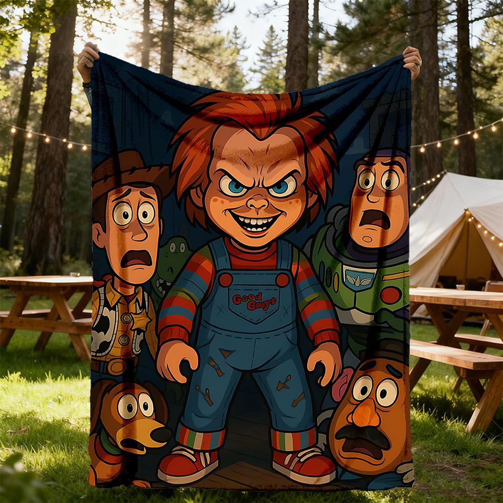 1pc Good Guys Outdoor Blanket Lightweight Flannel, Soft & Warm, All Season Use for Sofa, Outdoor, Camping, Living Room, Office, Chair
