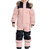 Kids One Piece Ski Suit Waterproof Windproof Snowsuit Tear-Resistant Warm Coral Fleece Lining Winter Outdoor Overalls for Boys Girls Snowboarding