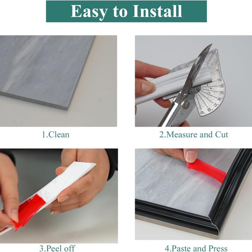1 Rolle 1mX3,2cm Selbstklebender PVC Dekorstreifen Flexibel Biegsam für Wände Böden Schränke DIY Bilderrahmen Heimdekoration