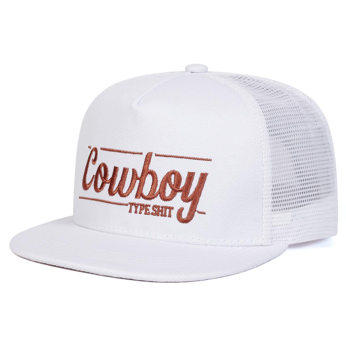 

Unisex Cowboy Letter Embroidery Hip-Hop Net Hats Spring Summer Outdoor Adjustable Casual Baseball Caps Sunscreen Hat Sports Cap