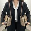 Lan Bao Fan Cow Leather Shopping Bag Accessory Women's Brown/Ecru DW-ZGA313