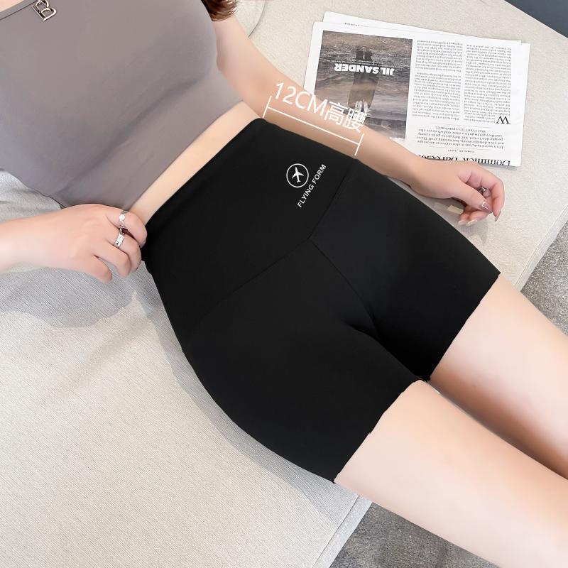 High Waist Tummy Control Three-Point Shark Women's Summer Seamless Non-Rolling Anti-Exposure Yoga Base Layer Safety Shorts