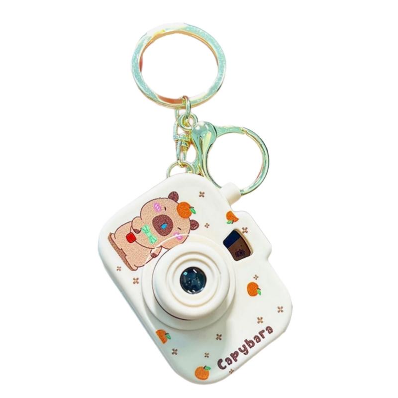 New Capybara Projection Camera Keychain Cartoon Kawaii Mini Camera Keyring Hanging Decoration Fashion Backpack Pendant