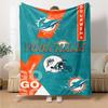 Name Custom Miami Dolphins Logo Print Flannel Blanket High Quality Warm Comfortable Cover for All Seasons Perfect for Gifts Home Decor