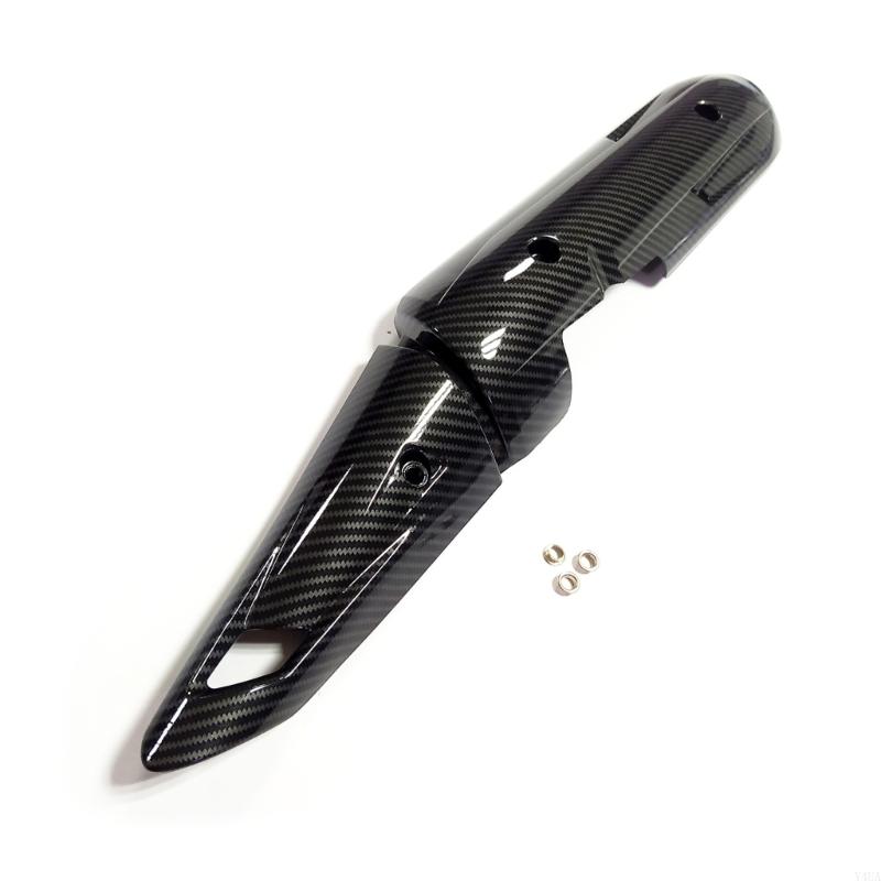 Y4UA Lightweight ABS Carbon Patterned Exhaust Guard Motorcycle Accessories for Y15ZR