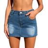 Gonna di Jeans da Donna Casual Mini Gonna di Jean Vita Bassa Y2K Gonna di Jean Elasticizzata con Tasche Chiusura con Zip Base Mini Gonna di Jean