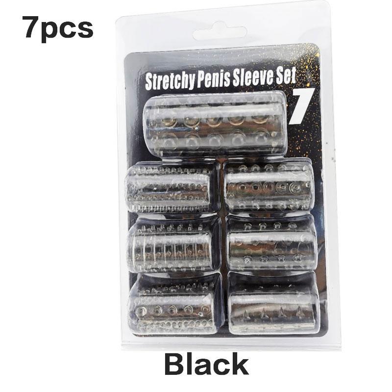 WAKEWAY 6Pcs/7Pcs Cock Ring Penis Enlarge Sleeve Lock Semen Sex Toys for Men Delay Ejaculation Cockring Sex Products Adult