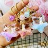 Cartoon Cute Keychain Milk Tea Cup Liquid Quicksand Sequin Keyring
