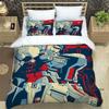 3D Printed Cartoon Gundam 3-Piece Bedding Set: Duvet cover set suitable for adult boys and girls bedroom décor, children's gift,