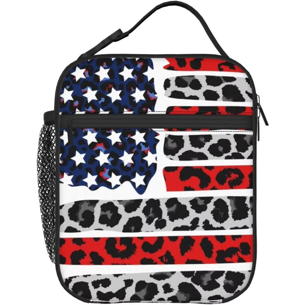 Camouflage American Flag Lunch Box Camo Insulated Lunch Bags for Women Men Girls Boys Detachable Handle Lunch Box Meal Tote Bag