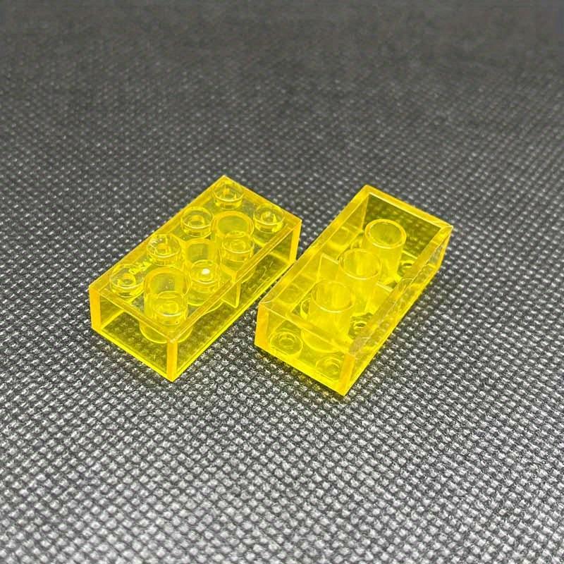 10pcs 2x4 Dots Small Particle Transparent Clear Brick Building Block Parts Toys for Children DIY House Waterfall Compatible 3001