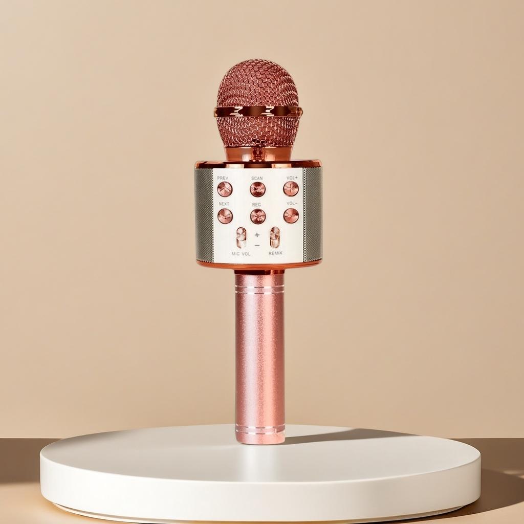 Karaoke Microphone for Kids & Adults Bluetooth Singing Mic Echo Effect, Built-in Speaker Portable for Party Travel Gifts