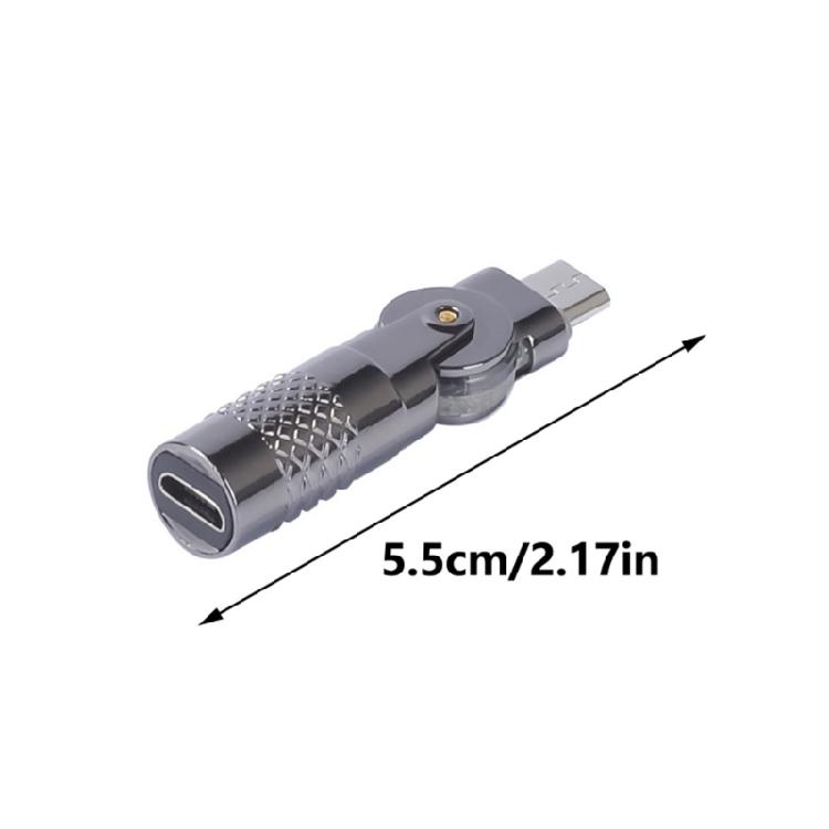 Aluminum Type C/USB To Type C/USB 90 Degree Adapter For 60W Quick Charging Data Transfer Across Multiple Devices