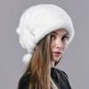 Russian Fur Hat Winter Warm Natural Mink Fur Hats for Women Classic Luxury Caps Earflap Christmas Hat